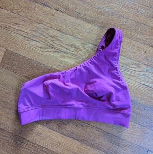 Parade one shoulder asymmetrical bralette bra top in fuschia size medium